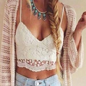 JULIET DEEP V LACE HALTER TOP (HANDMADE CROCHET)